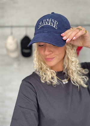 Washed cotton canvas Emb cap Sky Captain A6902 Ganni